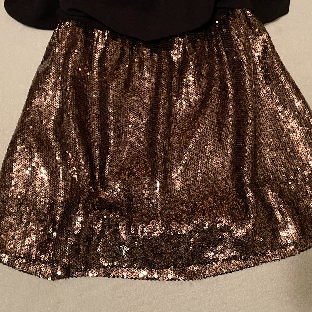 Express, Xs Gold Sequin Colorblock Mini Dress, Wi… - image 4